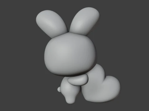 Valentine rabbit 3D Print Model