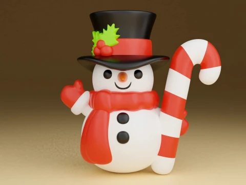 雪だるまのクリスマス 3Dプリントモデル