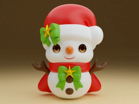 雪だるまのクリスマス 3Dプリントモデル
