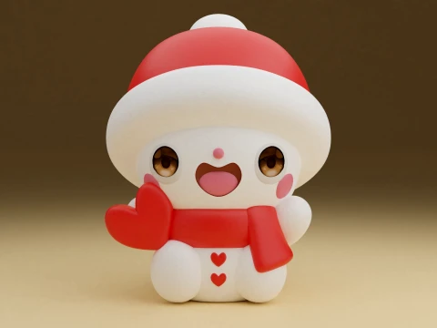 雪だるまのクリスマス 3Dプリントモデル