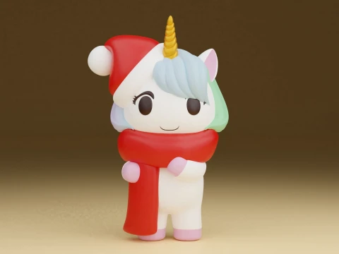 Christmas unicorn 3D Print Model