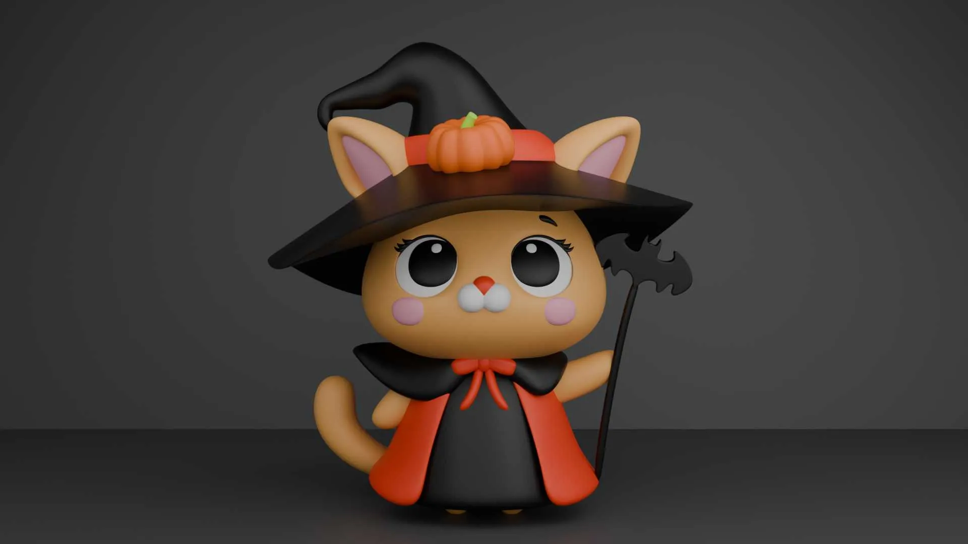 Halloween cat 3D Print Model .c4d .max .obj .3ds .fbx .stl .blend 