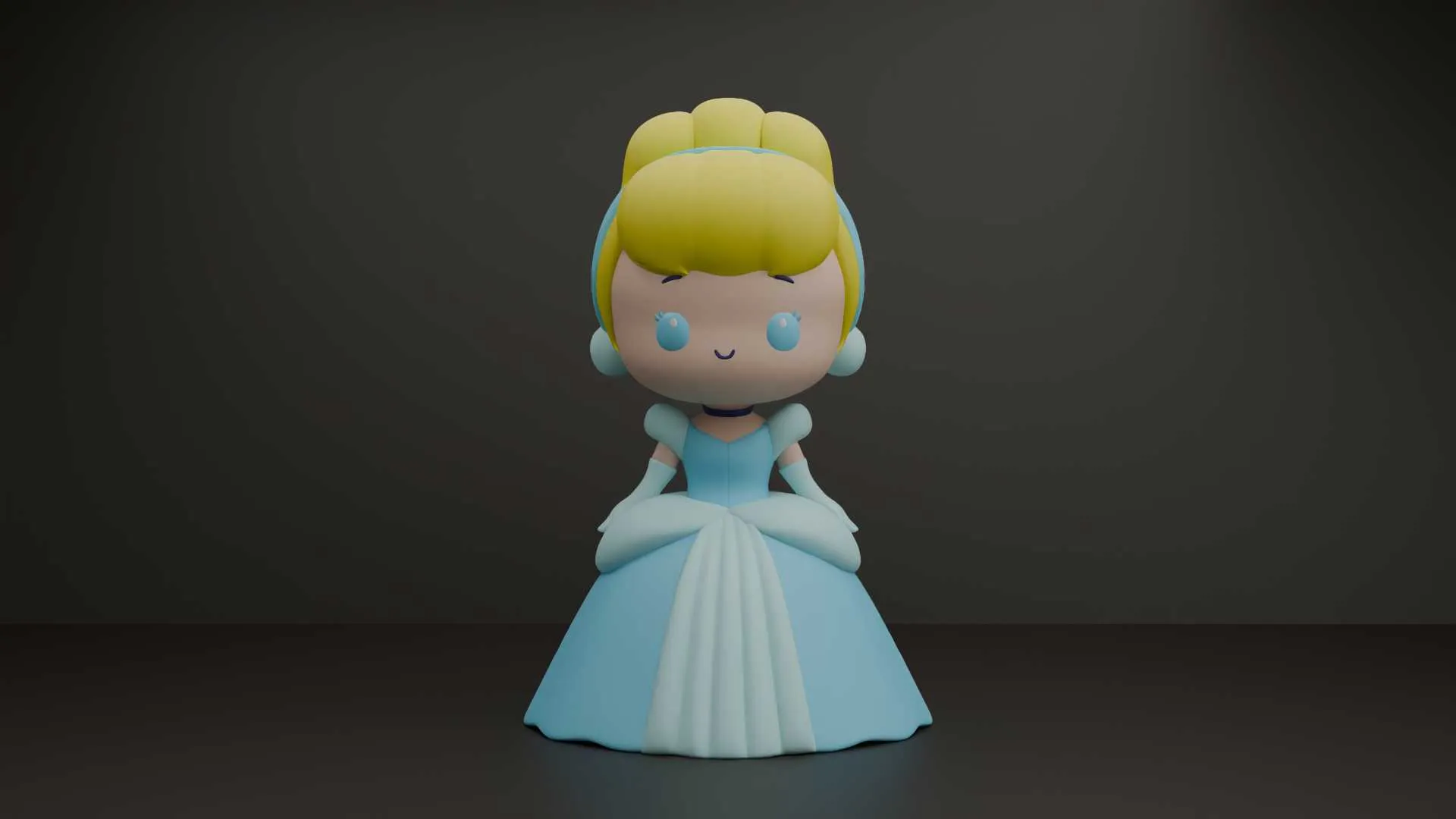 Princess cinderella 3D Print Model .c4d .max .obj .3ds .fbx .stl .blend 
