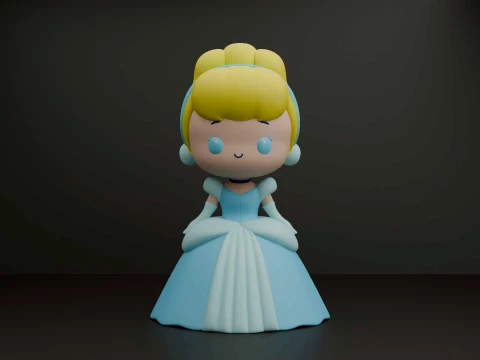 Princess cinderella 3D Print Model