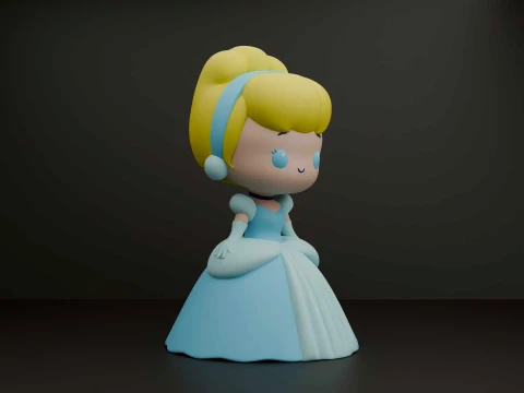 Princess cinderella 3D Print Model