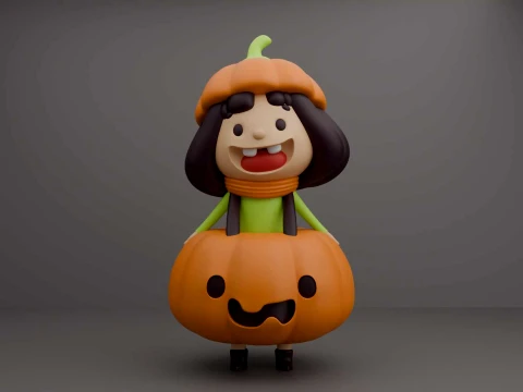 Halloween girl 3D Print Model
