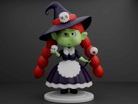 Halloween girl 3D Print Model