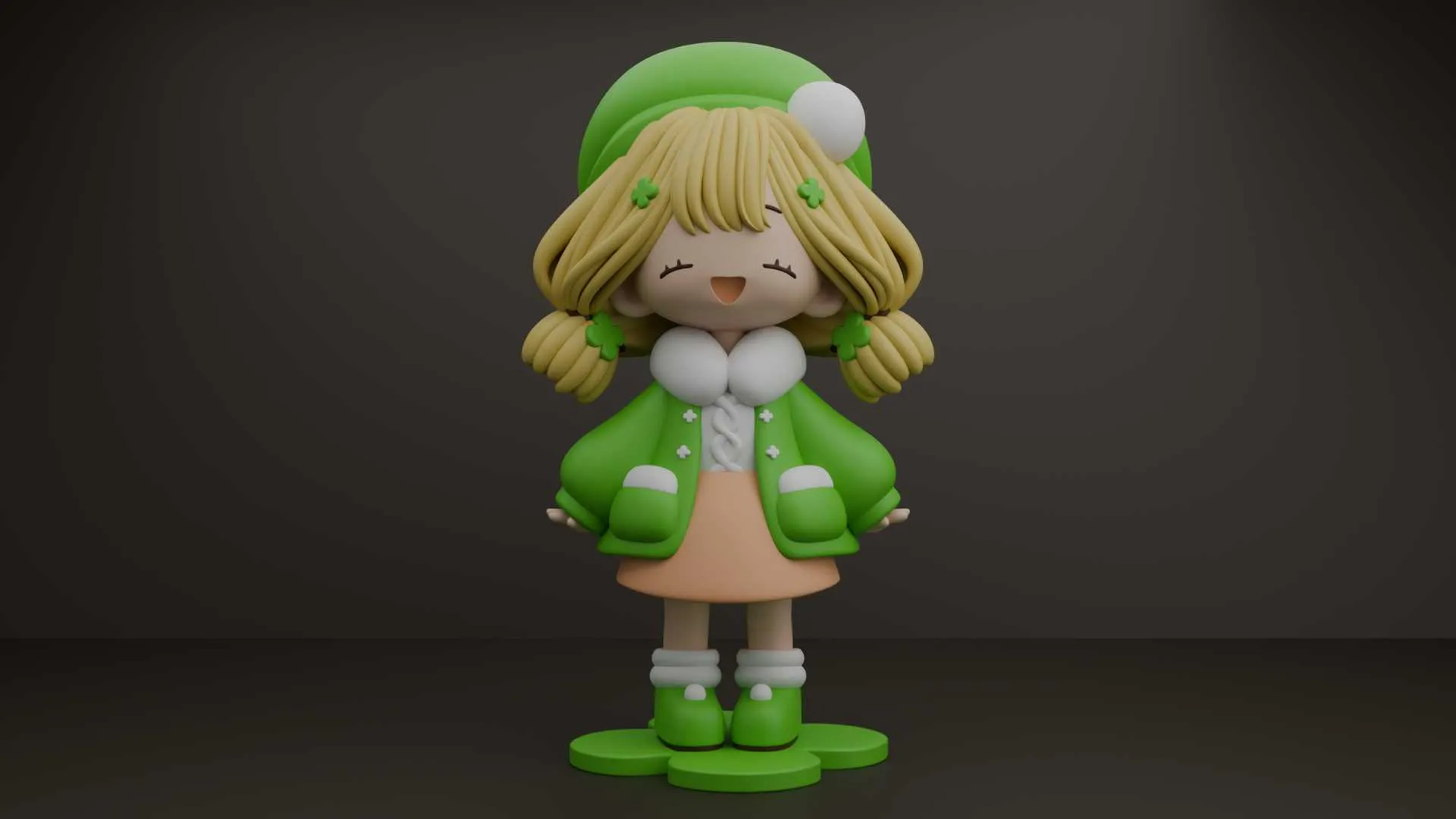 Chibi girl 3D Print Model .c4d .max .obj .3ds .fbx .stl .blend 