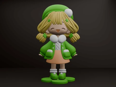 Chibi girl 3D Print Model