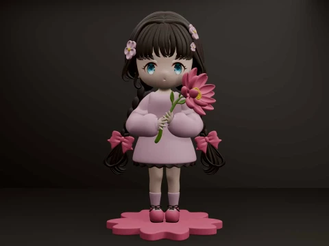 Garota chibi Modelo de Impressão 3D