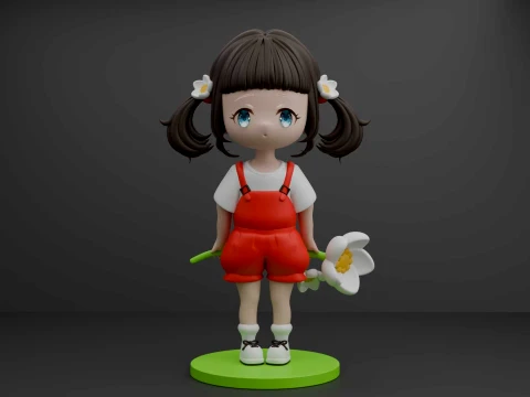 Chibi girl 3D Print Model