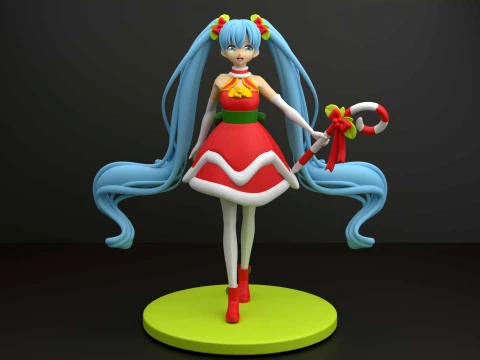 Hatsune miku christmas figure 3D Print Model