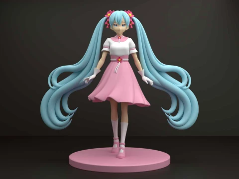 Hatsune miku 3D Print Model