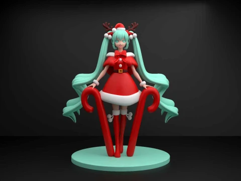 Hatsune miku christmas figure 3D Print Model
