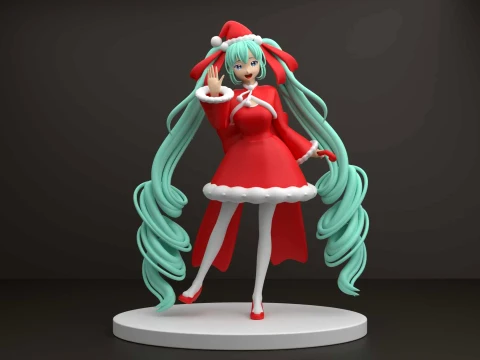 Hatsune miku christmas figure 3D Print Model