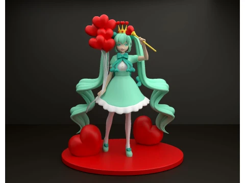 Hatsune miku valentine figure 3D Print Model