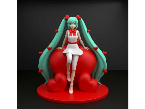 Hatsune miku valentine figure 3D Print Model