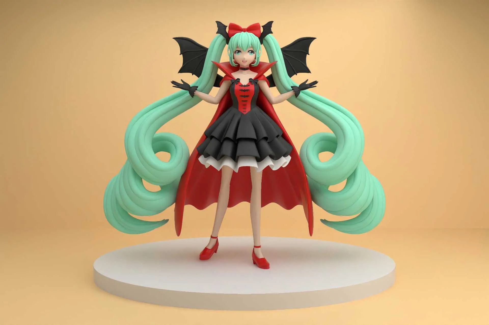 Hatsune miku halloween figure 3D Print Model .c4d .max .obj .3ds .fbx .stl .blend 