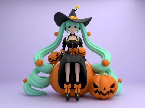 初音未来万圣节手办 3D 打印模型
