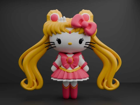 Hello kitty sanrio sailor moon 3D Print Model