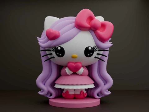Hello kitty sanrio valentine Model Cetak 3D