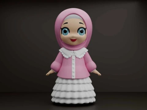 Muslim girl Model do druku 3D