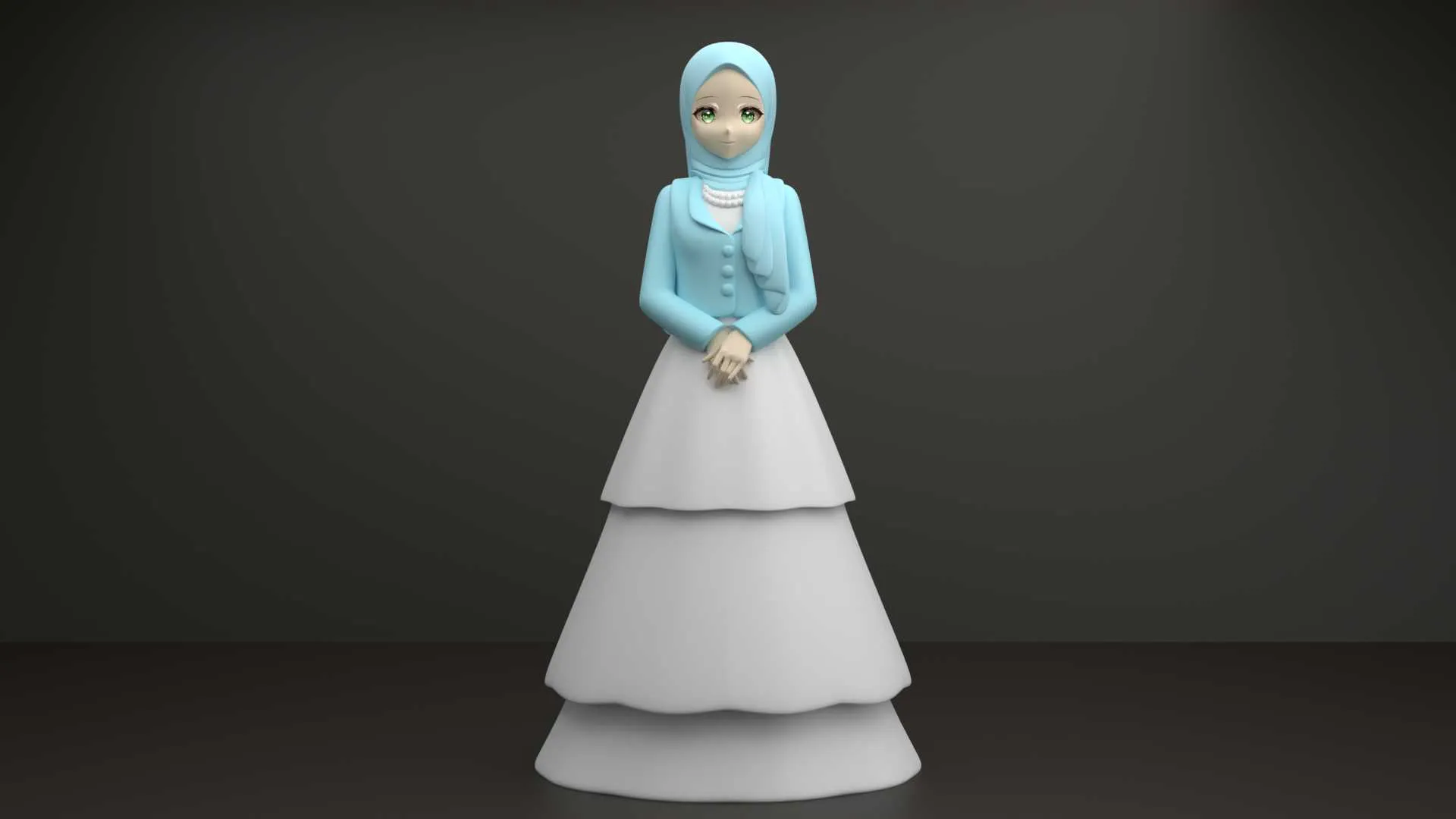 Muslim girl 3D Print Model .c4d .max .obj .3ds .fbx .stl .blend 