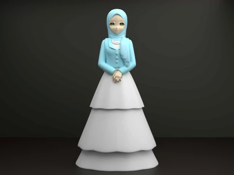 Muslim girl 3D Baskı Modeli