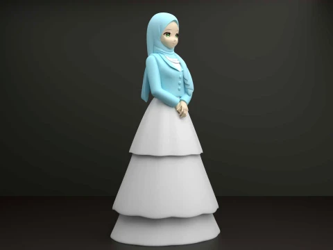 Muslim girl 3D Print Model