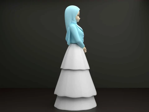 Muslim girl 3D Print Model