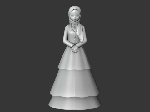 Muslim girl 3D Print Model