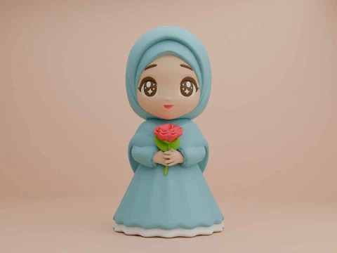 Muslim girl 3D Baskı Modeli