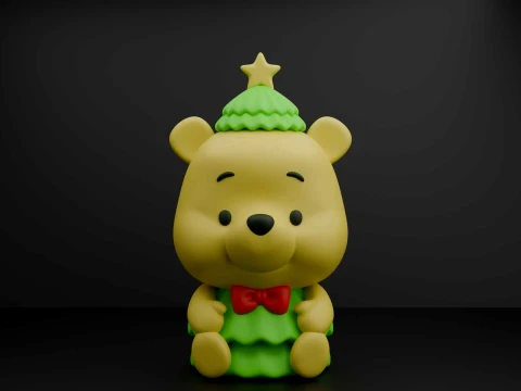 Winnie the pooh christmas 3D Druckmodell