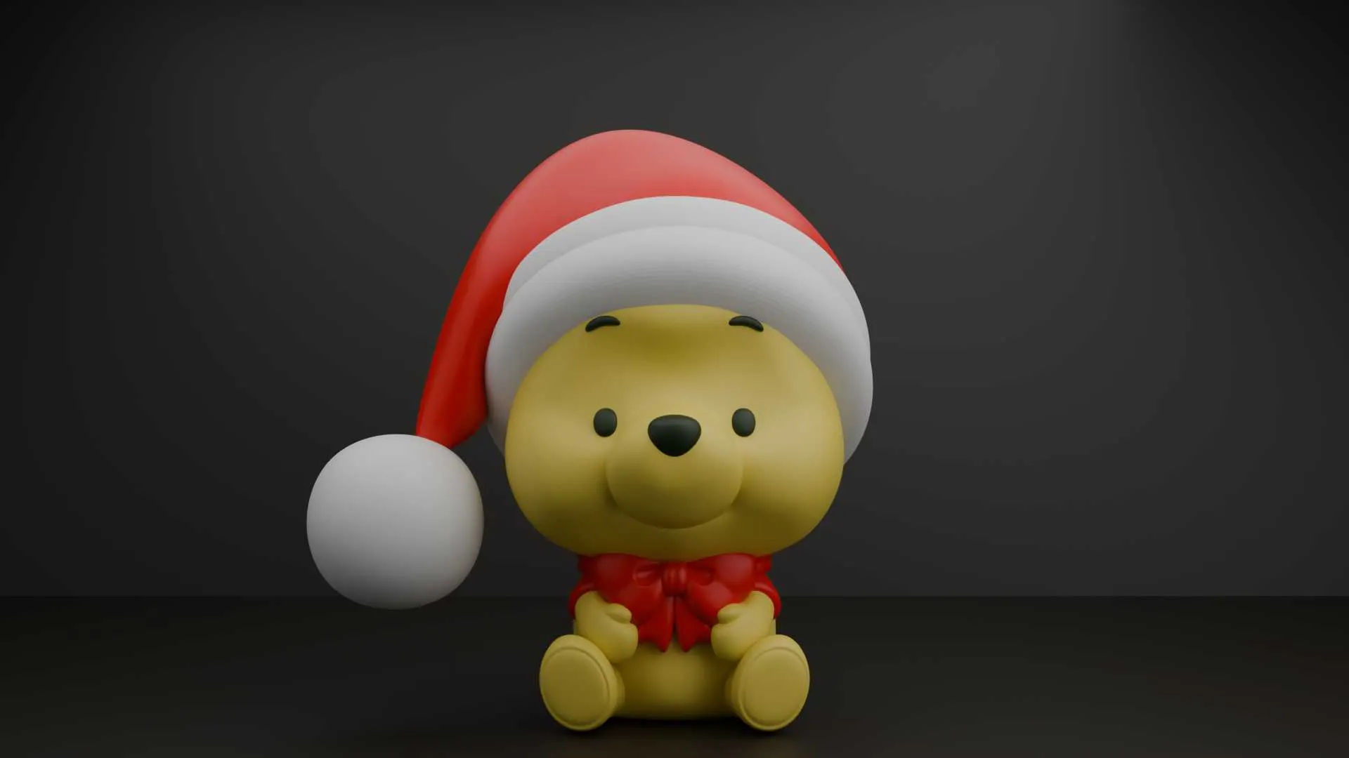 Winnie the pooh christmas 3D Print Model .c4d .max .obj .3ds .fbx .stl .blend 