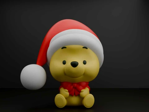 Winnie the pooh christmas Model do druku 3D