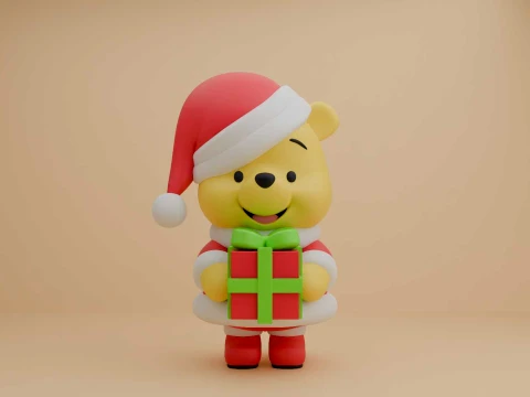 Winnie the pooh christmas Modelo de impresión 3D