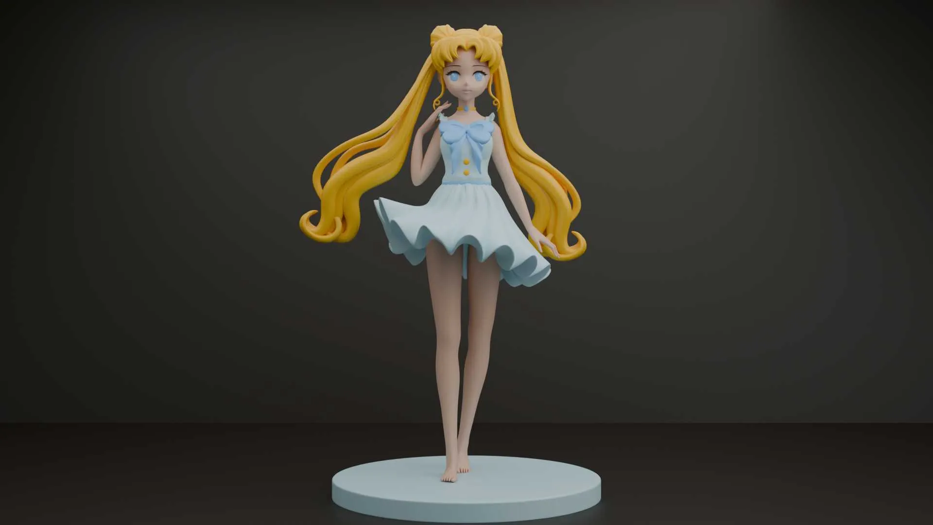 Sailor moon 3D Print Model .c4d .max .obj .3ds .fbx .stl .blend 