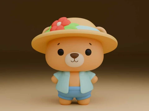 Summer bear 3D Baskı Modeli