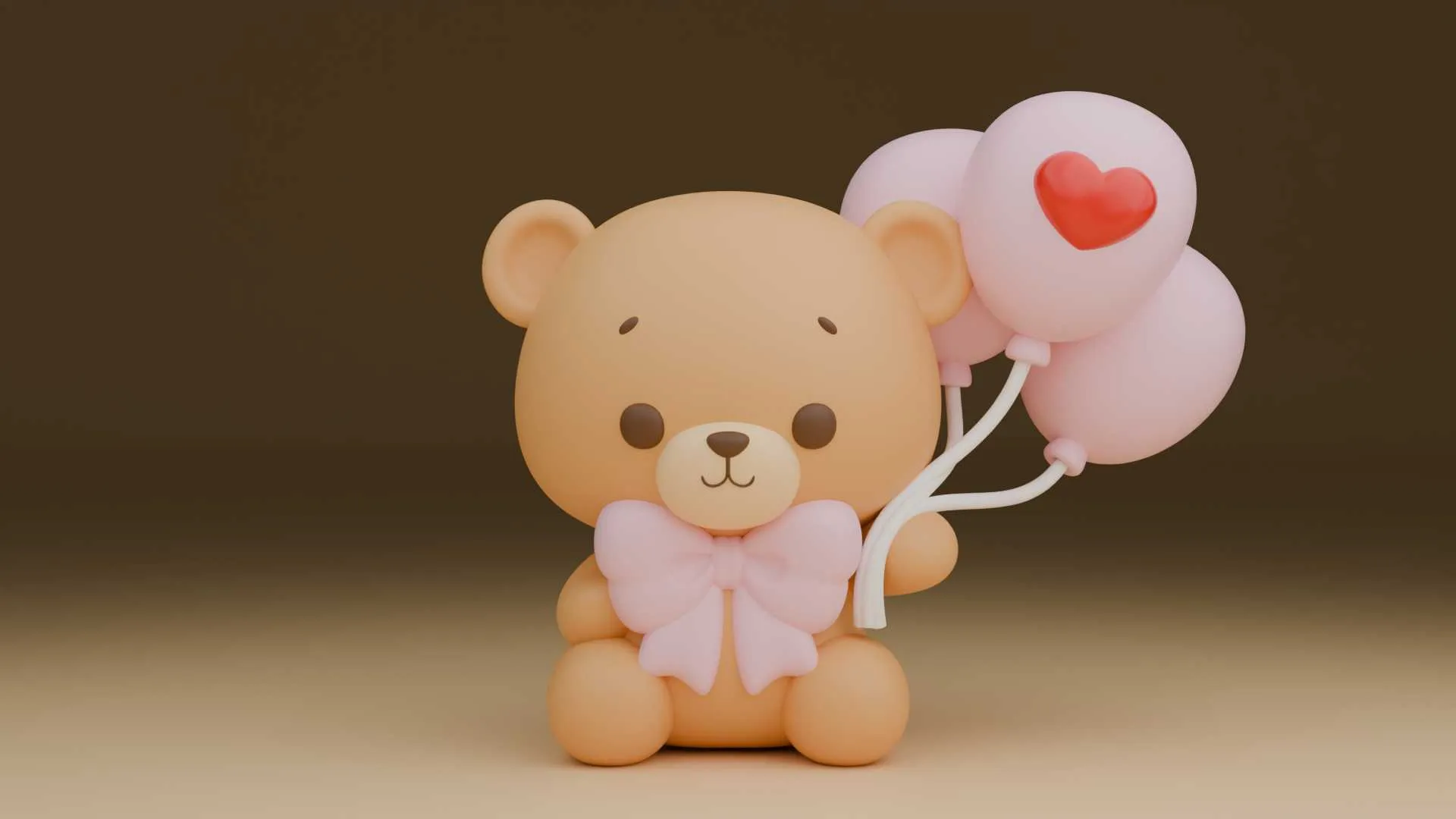 Valentine bear 3D Print Model .c4d .max .obj .3ds .fbx .stl .blend 