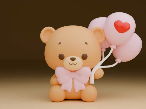 Valentine bear 3D Druckmodell