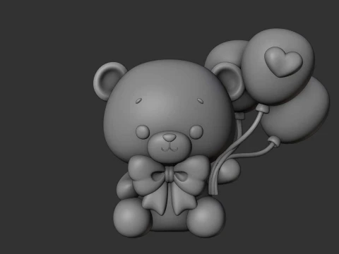 Valentine bear 3D Print Model