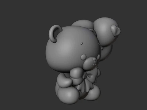 Valentine bear 3D Print Model