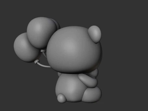 Valentine bear 3D Print Model
