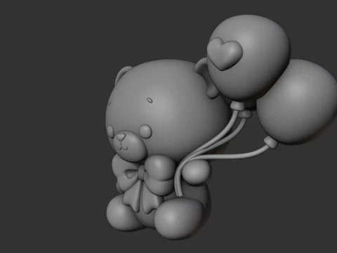 Valentine bear 3D Print Model
