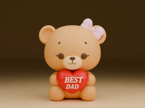 Valentine bear 3D Druckmodell