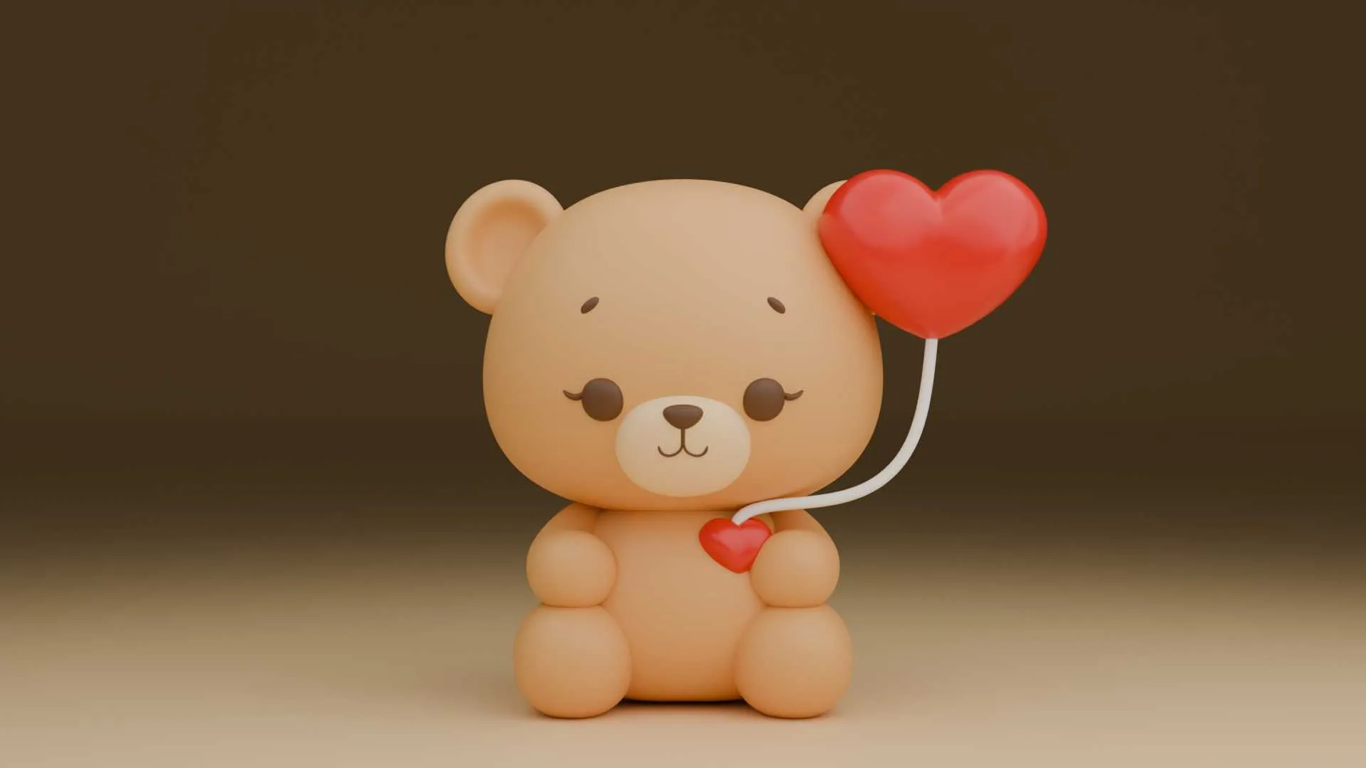 Valentine bear 3D Print Model .c4d .max .obj .3ds .fbx .stl .blend