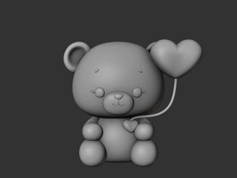 Valentine bear 3D Print Model