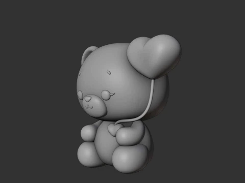 Valentine bear 3D Print Model