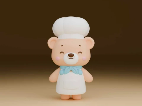 Chef bear 3D Baskı Modeli