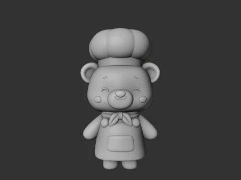 Chef bear 3D Print Model